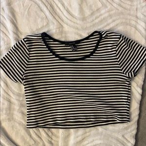 Forever 21 Blk/Wht Stripped Crop Top